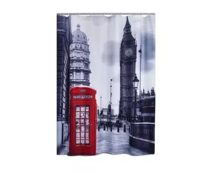 Штора Telephone Box серый (серый, красный, 20)