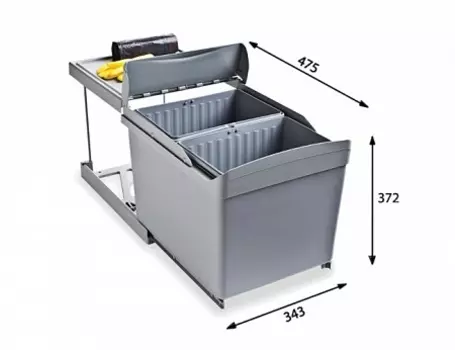 Система сортировки мусора Alveus ALBIO 30 2x16 L, пластик