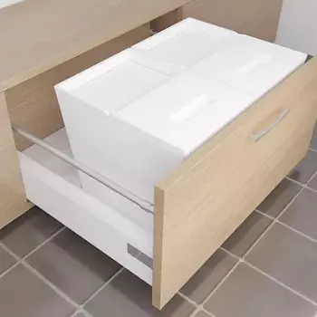 Система сортировки мусора Alveus ALBIO 45 2x16 L, белый пластик