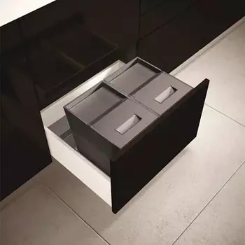 Система сортировки мусора Alveus ALBIO 45 2x16 L, серый пластик