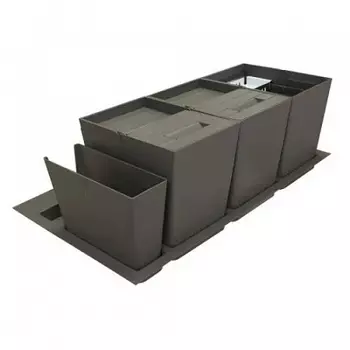 Система сортировки мусора Alveus ALBIO 55 2x16 L + 2 контейнера, серый пластик