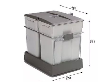 Системы сортировки мусора ALBIO 40 2x30 L, пластик