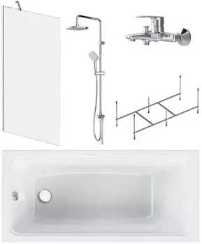 Акриловая ванна 150х70 см Am.Pm Gem W90ASET-150D8