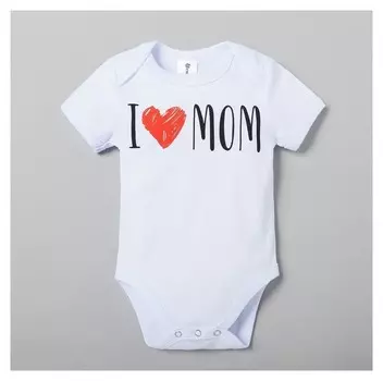 Боди крошка Я "Love Mom", белый, р.22, рост 62-68