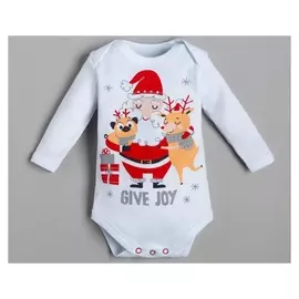 Боди с дл. рукавом крошка Я "Happy Winter", рост 86-92 см, белый