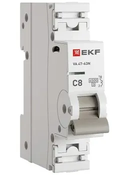 Автоматический выключатель EKF M634108C 1P 8А (C) 4,5kA ВА 47-63N PROxima