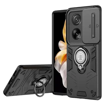 KEYSION противоударный бронированный чехол для Xiaomi 13T Pro 5G слайдер камера объектив защитное кольцо подставка телефон задняя крышка для Redmi K60 Ultra for Redmi K60 Ultra серый