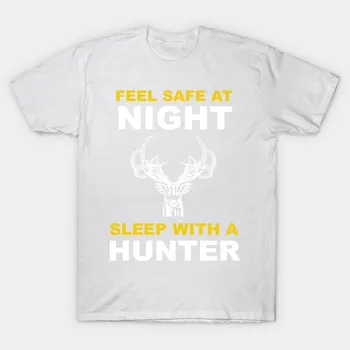 Футболка Женская футболка Feel Safe At Night Sleep With A Hunter Tshirts And Harajuku Print Kawaii Tshirt Летняя футболка с коротким рукавом для женщин Топ-футболка S розовый