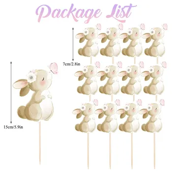 Топперы для торта с кроликом MicroPlush, 13 шт.
