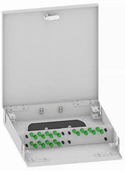 Кросс оптический настенный TopLAN КРН-Top-24ST/A-OS2-GY 24 ST/APC адаптеров, одномодовый, укомплектованный