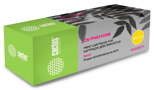 Картридж Cactus CS-PH6510M пурпурный (2400стр.) для Xerox Phaser 6510DN/WC 6515DN