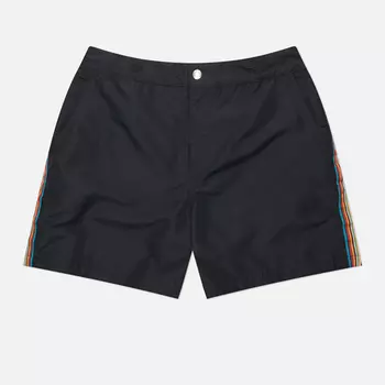Мужские шорты Paul Smith Signature Stripe Swim, цвет чёрный, размер L