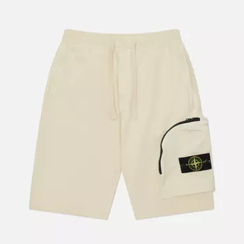 Мужские шорты Stone Island Cotton Fleece Regular, цвет бежевый, размер L