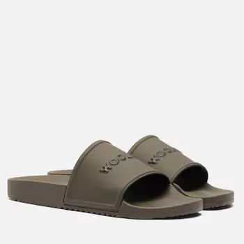 Мужские сланцы Woolrich Logo Slide, цвет оливковый, размер 46 EU