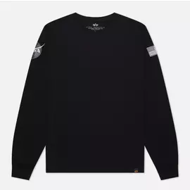 Мужской лонгслив Alpha Industries NASA LS, цвет чёрный, размер XXXL