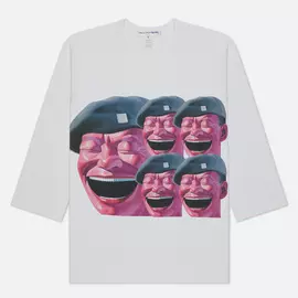 Мужской лонгслив Comme des Garcons SHIRT x Yue Minjun Print E, цвет белый, размер M