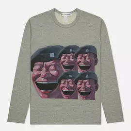 Мужской лонгслив Comme des Garcons SHIRT x Yue Minjun Print E, цвет серый, размер S