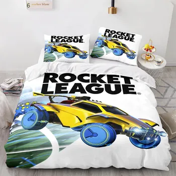 3D Rocket League Bedding Set Bedspread Single Twin Full Queen King Size Car Rocket League Bed Set Children s Bedroom Duvetcove 180x210cm 3pcs