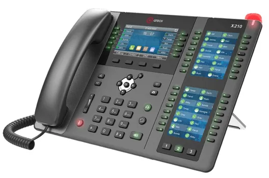 Телефон IP QTECH QIPP-1000PG 20 линий SIP, 77 кл, цветной ЖК дисплей 4.3" с подсветкой, 2*Ethernet RJ-45 LAN/PC 10/100/1000Mbps, PoE