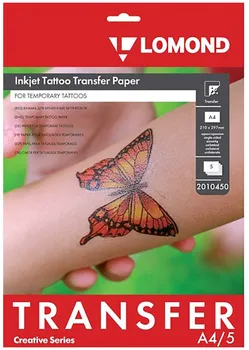 Самоклеящаяся прозрачная плёнка Lomond TATTOO TRANSFER 2010450, односторонняя, 1шт. на листе A4, 5л. (2010450)