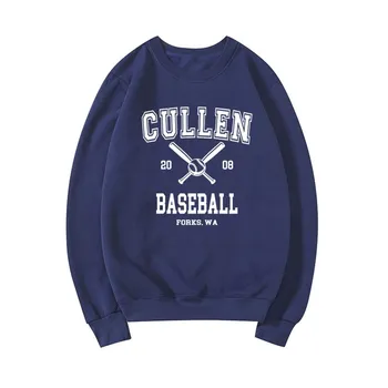 Толстовка с капюшоном Twilight Forks Hoodie Cullen Baseball Crewneck Sweatshirts Twilight Inspired Fan Gift Women Graphic Hoodie Casual Top S чёрный