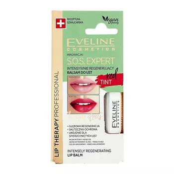 Бальзам для губ EVELINE S.O.S. EXPERT RED TINT интенсивно регенерирующий 4,5 г