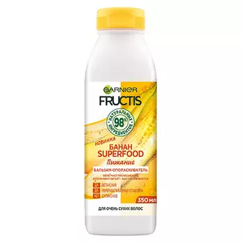 Бальзам-ополаскиватель для волос GARNIER FRUCTIS SUPERFOOD Банан питание 350 мл