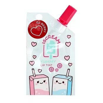 Блеск-тинт для губ ISCREAM YUMMY в пауче тон 02 berry