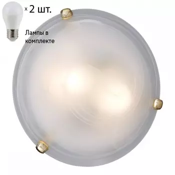 Настенно-потолочный светильник Sonex Duna с лампочками 253 золото+Lamps E27 P45