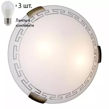 Настенно-потолочный светильник Sonex Greca Wood с лампочками 361+Lamps E27 P45