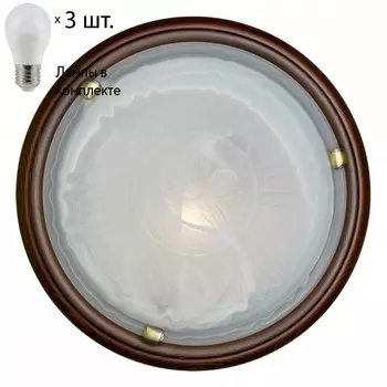 Настенно-потолочный светильник Sonex Lufe Wood с лампочками 336+Lamps E27 P45