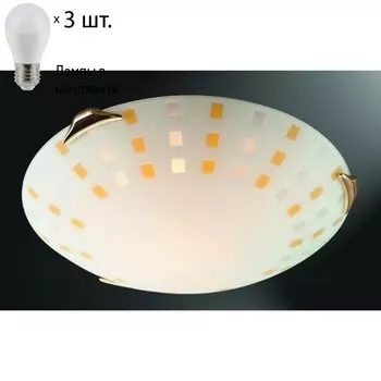 Настенно-потолочный светильник Sonex Quadro Ambra с лампочками 363+Lamps E27 P45
