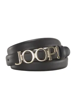Ремень кожаный, пряжка с логотипом, однотонный, женский JOOP!, черный