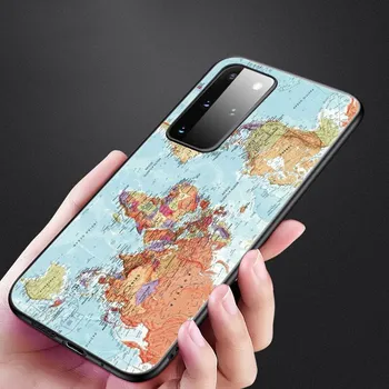 Забавный чехол для телефона с картой путешествий для Samsung Galaxy S20 S21 FE S10 Lite Note 20 10 Lite S8 S9 S10E S10 Plus, ультра черный мягкий чехол Samsung Note 10