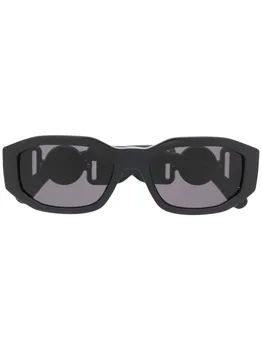 Versace Eyewear солнцезащитные очки в квадратной оправе, черный