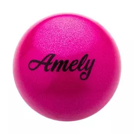 Мяч для художественной гимнастики Amely AGB-103 19 см, розовый, с насыщенными блестками