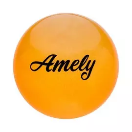 Мяч для художественной гимнастики Amely d19см AGB-102 оранжевый, с блестками