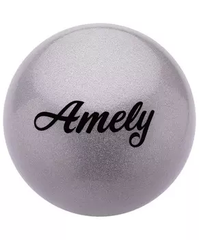 Мяч для художественной гимнастики Amely d19см AGB-102 серый, с блестками
