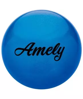 Мяч для художественной гимнастики Amely d19см AGB-102 синий, с блестками