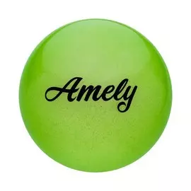 Мяч для художественной гимнастики Amely d19см AGB-102 зеленый, с блестками