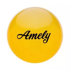 Мяч для художественной гимнастики Amely d19см AGB-102 желтый, с блестками