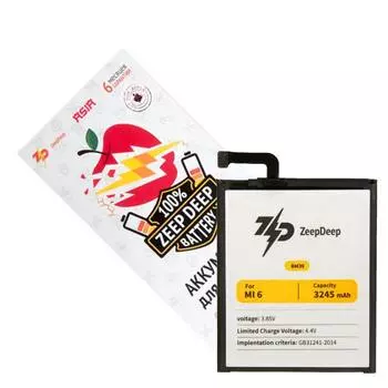 Аккумулятор ZeepDeep BM39 для Xiaomi Mi 6, Li-Pol, 3245mAh, 4.4V (837759)