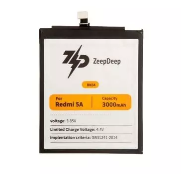 Аккумулятор ZeepDeep BN34 для Xiaomi Redmi 5A , Li-Pol, 3000mAh, 3.85V (837773)
