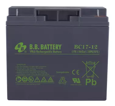 Аккумуляторная батарея для ИБП В.В.Ваttery BC 17-12, 12V, 17Ah