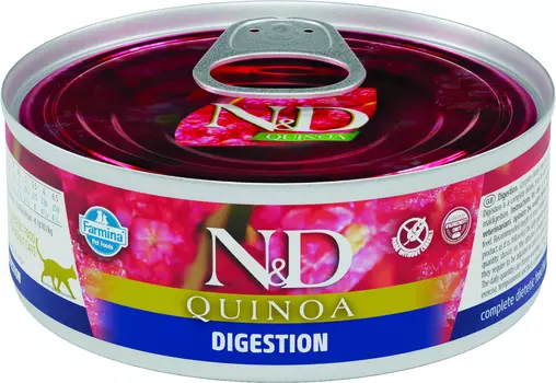 Farmina N&D Cat Quinoa Wet Food Digestion консервы для кошек для поддержания пищеварения (Ягненок, 80 г.)
