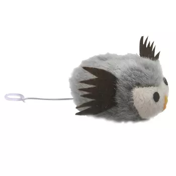 EBI игрушка для кошек мягкая механическая Бегающая Сова (7,6 см., Серая)