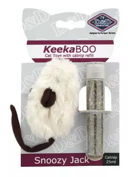 EBI игрушка для кошек мягкая с кошачьей мятой Snoozy Jack (8 см., Белая)