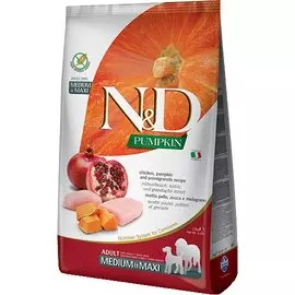 Farmina N&D Dog GF Pumpkin Adult Medium&Maxi корм для взрослых собак средних и крупных пород (Цыпленок и гранат, 2,5 кг.)