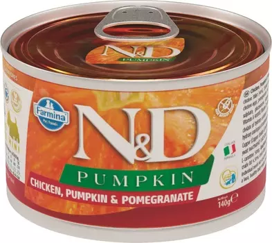 Farmina N&amp;D Dog Pumpkin Adult Mini консервы для взрослых собак мелких пород (Курица, тыква и гранат, 140 г.)