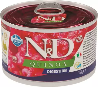 Farmina N&D Dog Quinoa Wet Food Digestion Mini консервы для собак для поддержания пищеварения (Ягненок, 140 г.)